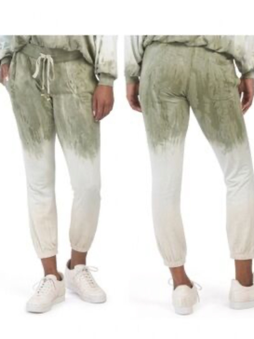 Young Fabulous & Broke YFB Juliette Ombré S Green Tan Tie Dye Joggers Pants Boho